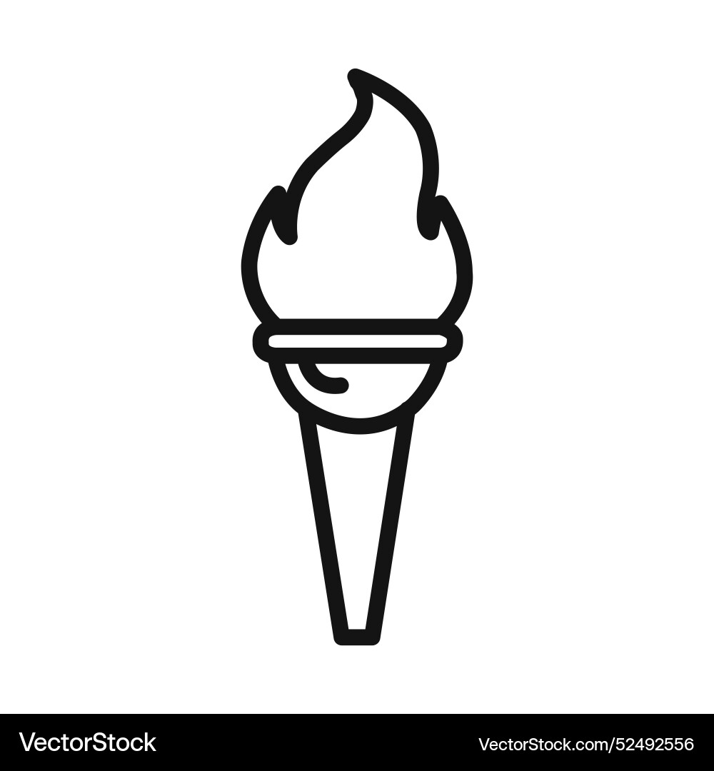 Torch flame icon linear graphics set Torch flame icon linear graphics set vector image