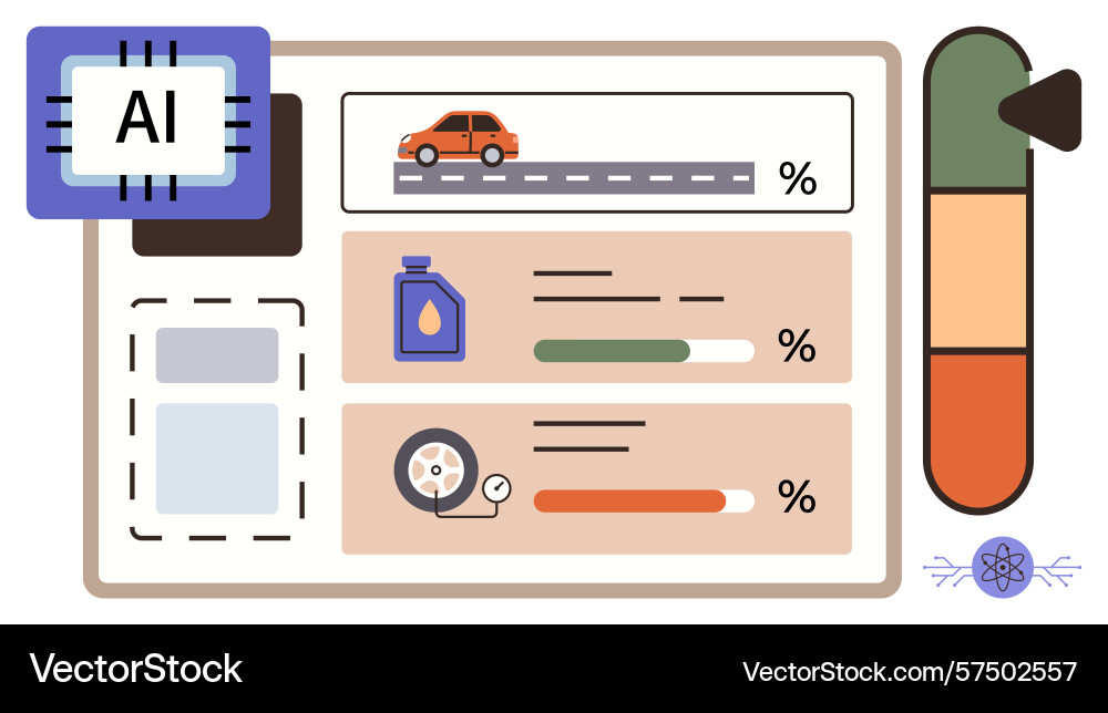 Ai-powered vehicle performance monitoring Ai-powered vehicle performance monitoring vector image