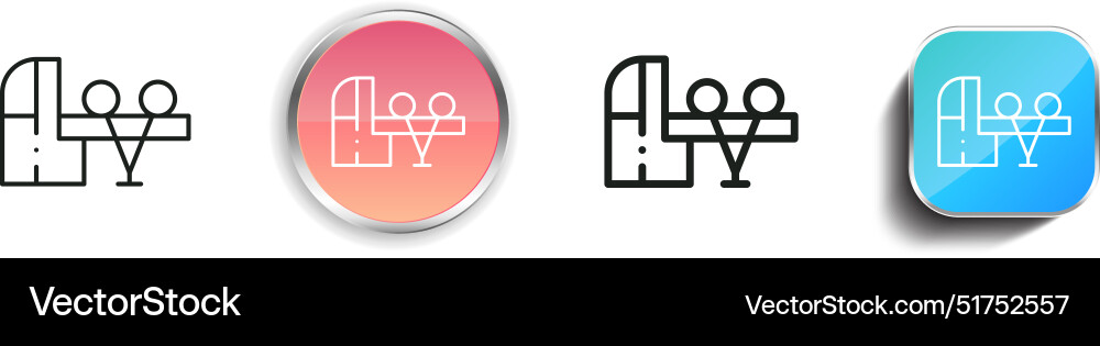 Ball icon thin linear regular and button style Ball icon thin linear regular and button style vector image