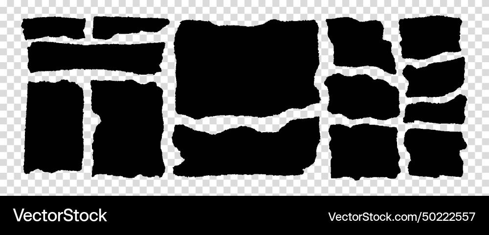 Black rectangle frames with jagged edges Black rectangle frames with jagged edges vector image