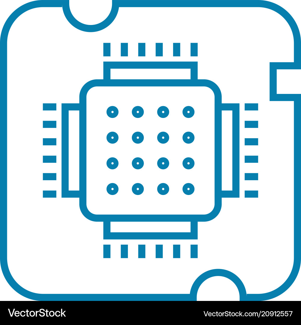 Central processing unit linear icon concept Central processing unit linear icon concept vector image