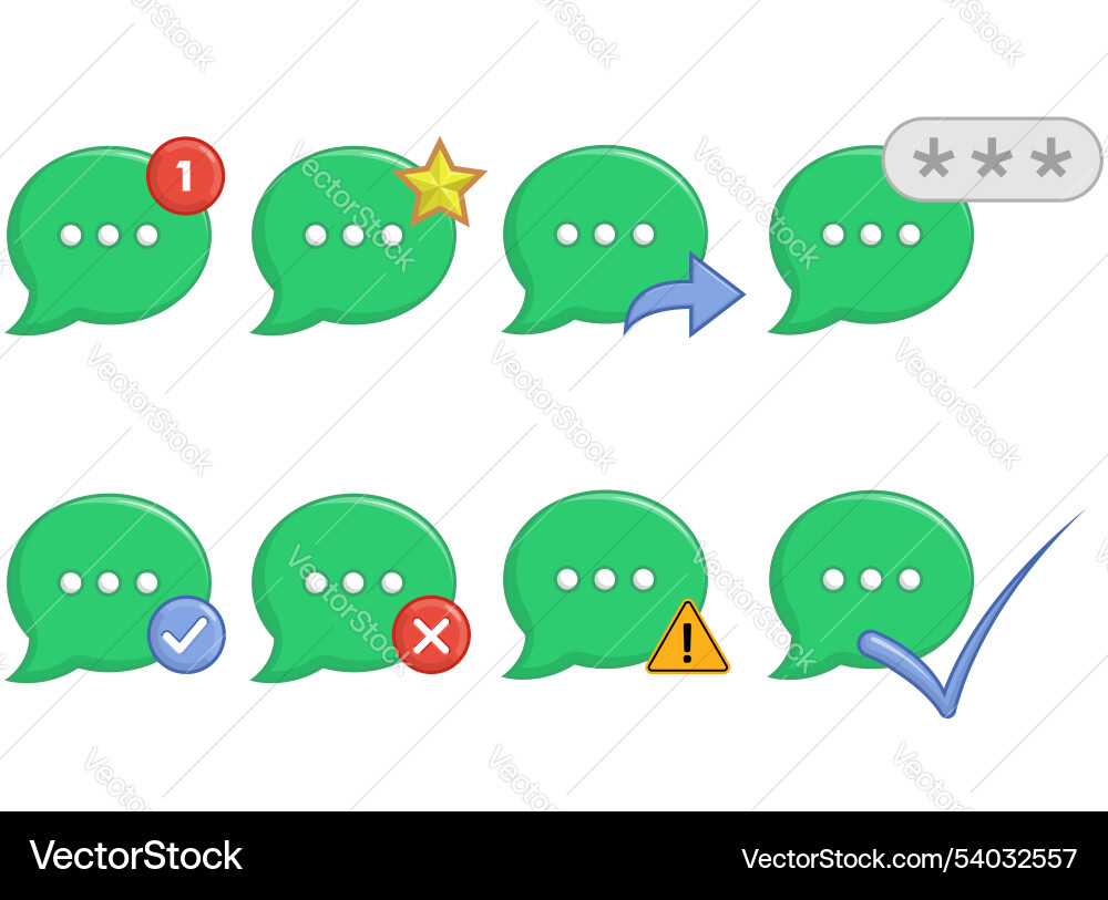 Chat round dialogue message bubbles set vector image