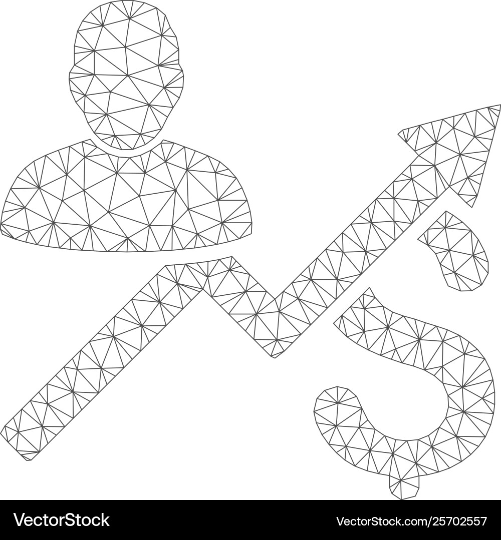 Client sales chart polygonal frame mesh Vector Image