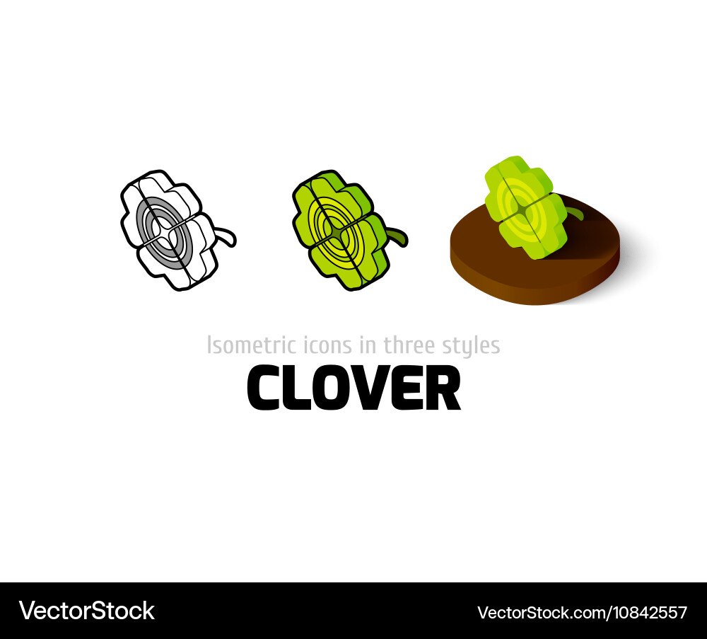 Clover icon in different style vector image