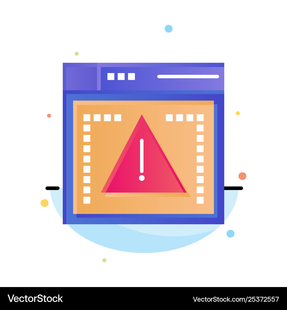 Computing coding error abstract flat color icon Computing coding error abstract flat color icon Vector Image