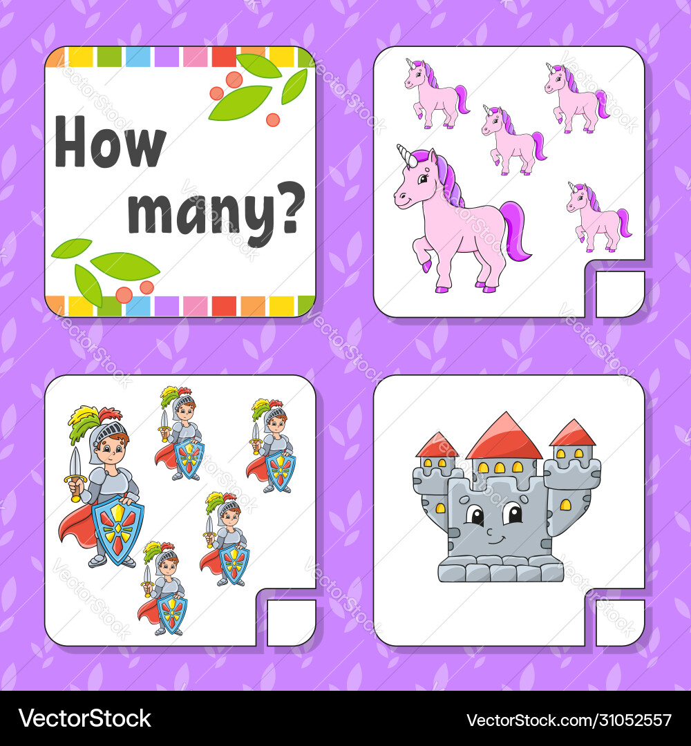 Counting game for children happy characters Counting game for children happy characters vector image