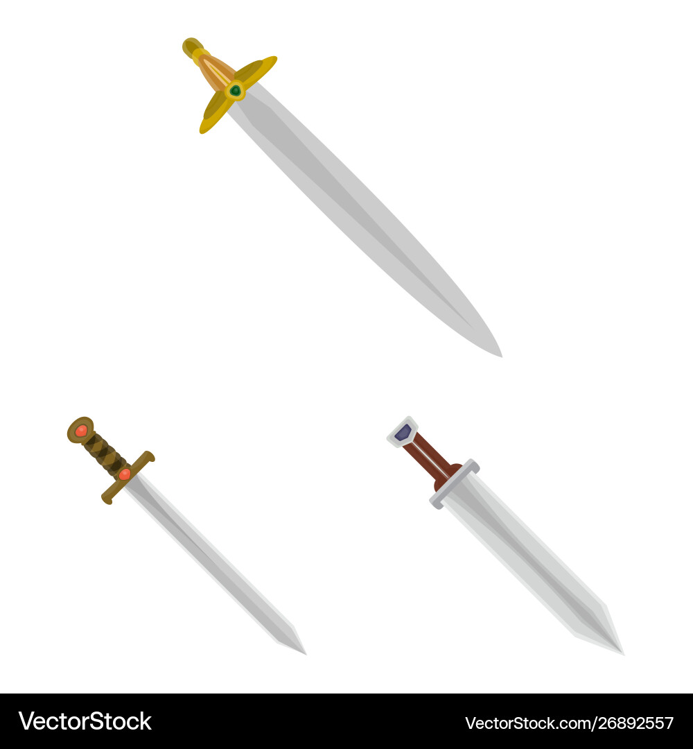 Design sword and dagger icon set Vector Image