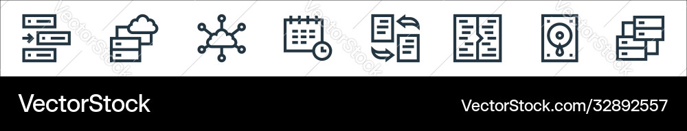 Development line icons linear set quality Development line icons linear set quality vector image
