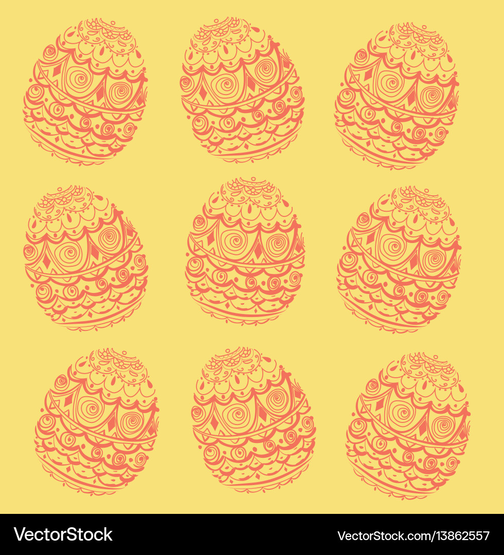 Easter pattern background with eggs Vector Image