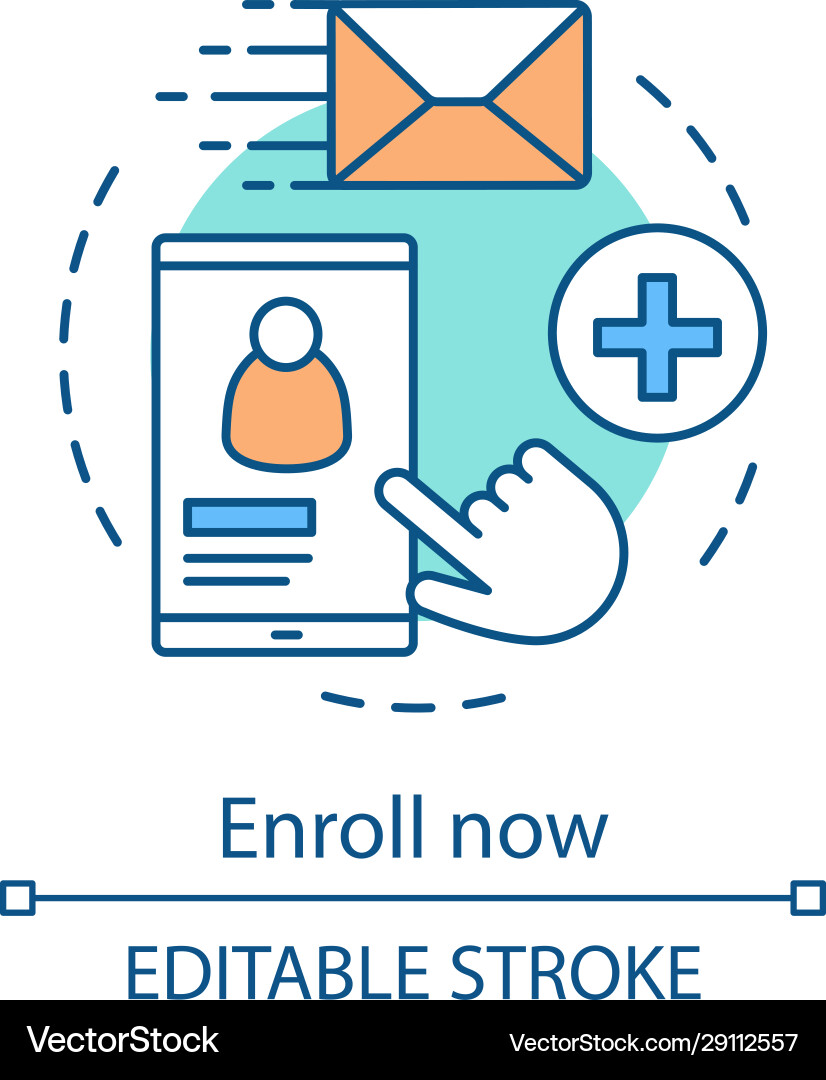 Enroll now concept icon Enroll now concept icon vector image