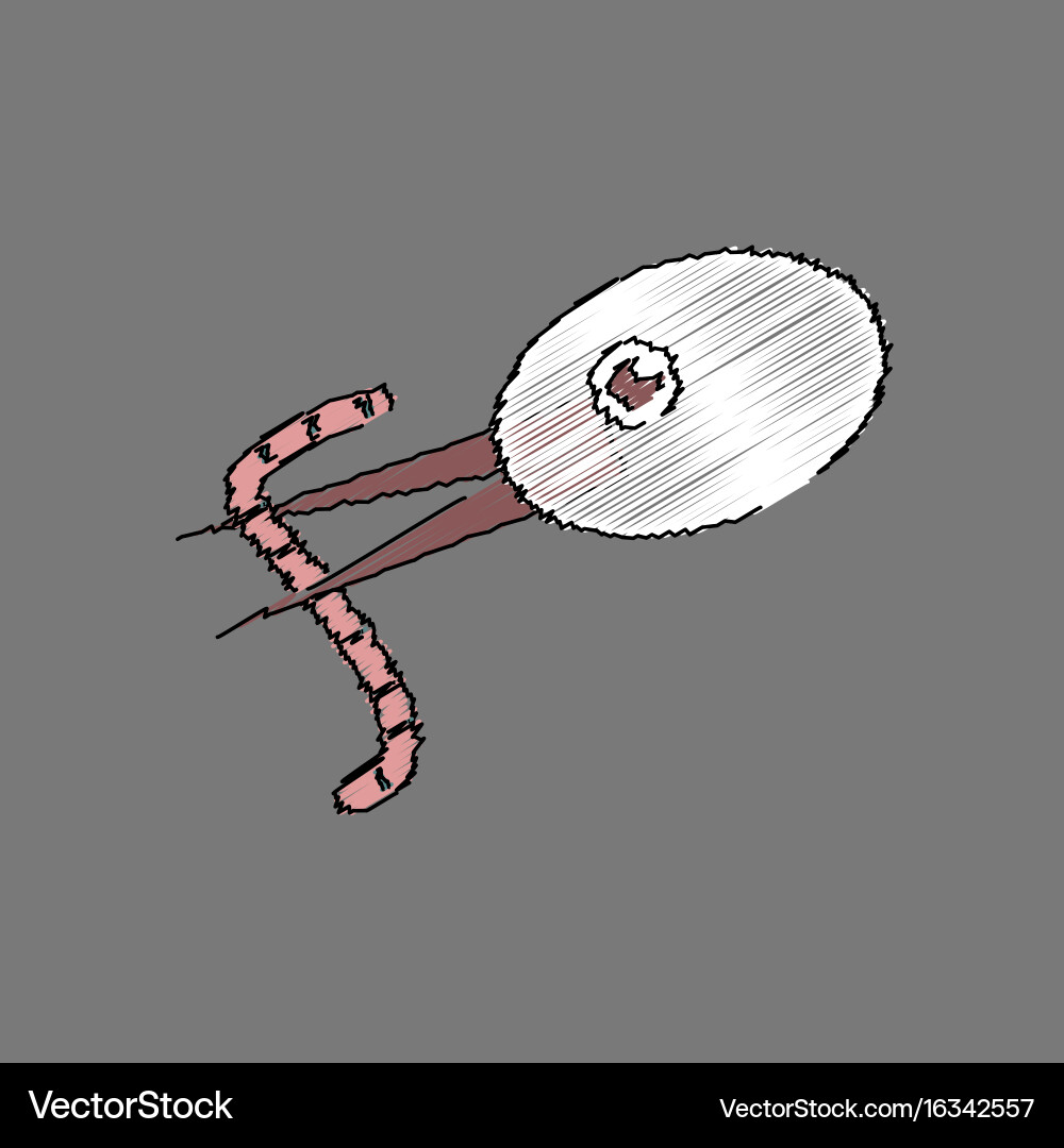 Flat shading style icon bird and worm vector image