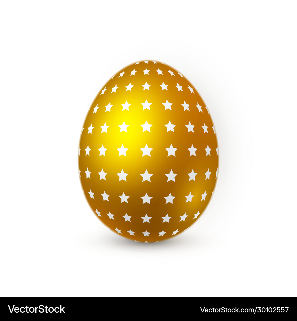 Golden easter egg on white background Golden easter egg on white background vector image