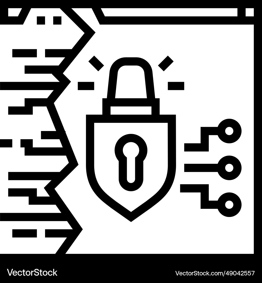 Hacking attempt cyberbullying line icon Vector Image