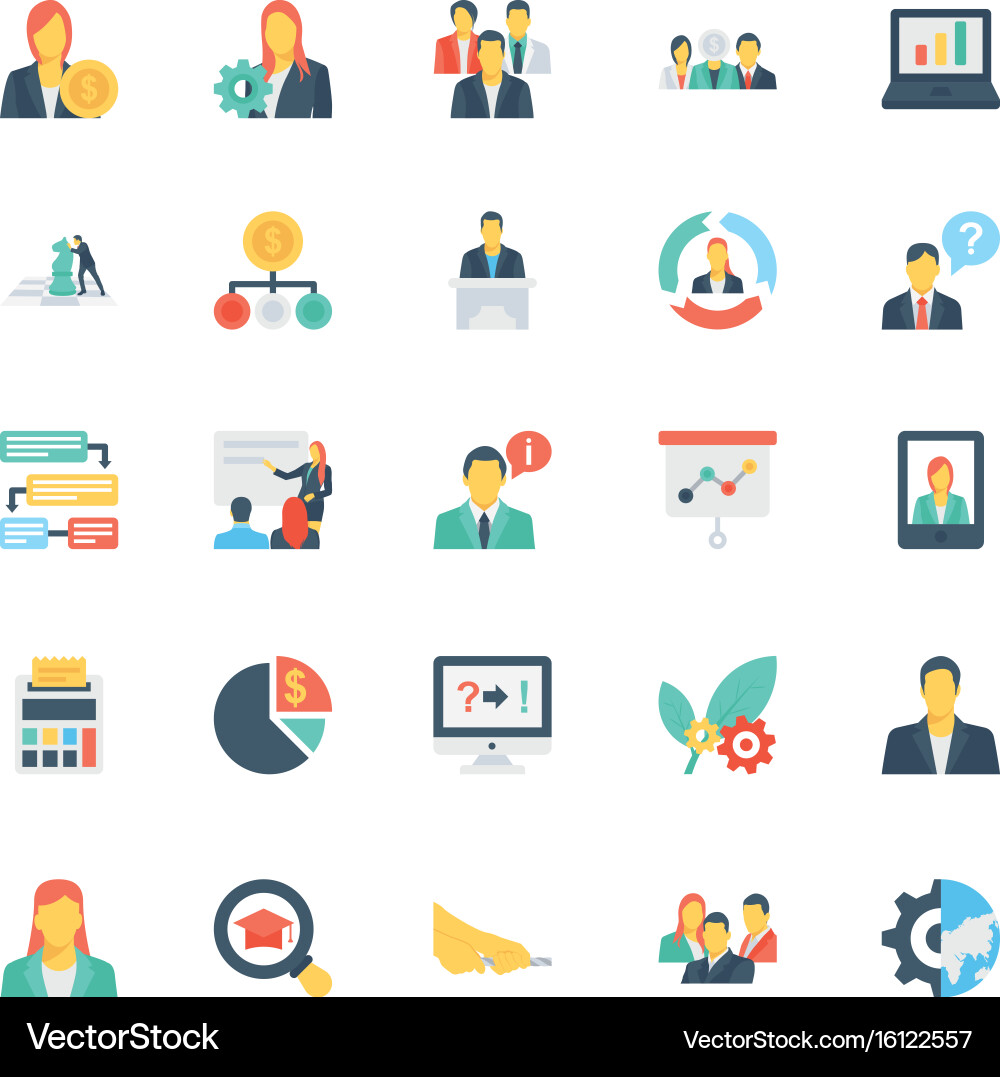 Human Resources Icon Set Royalty Free Vector Image