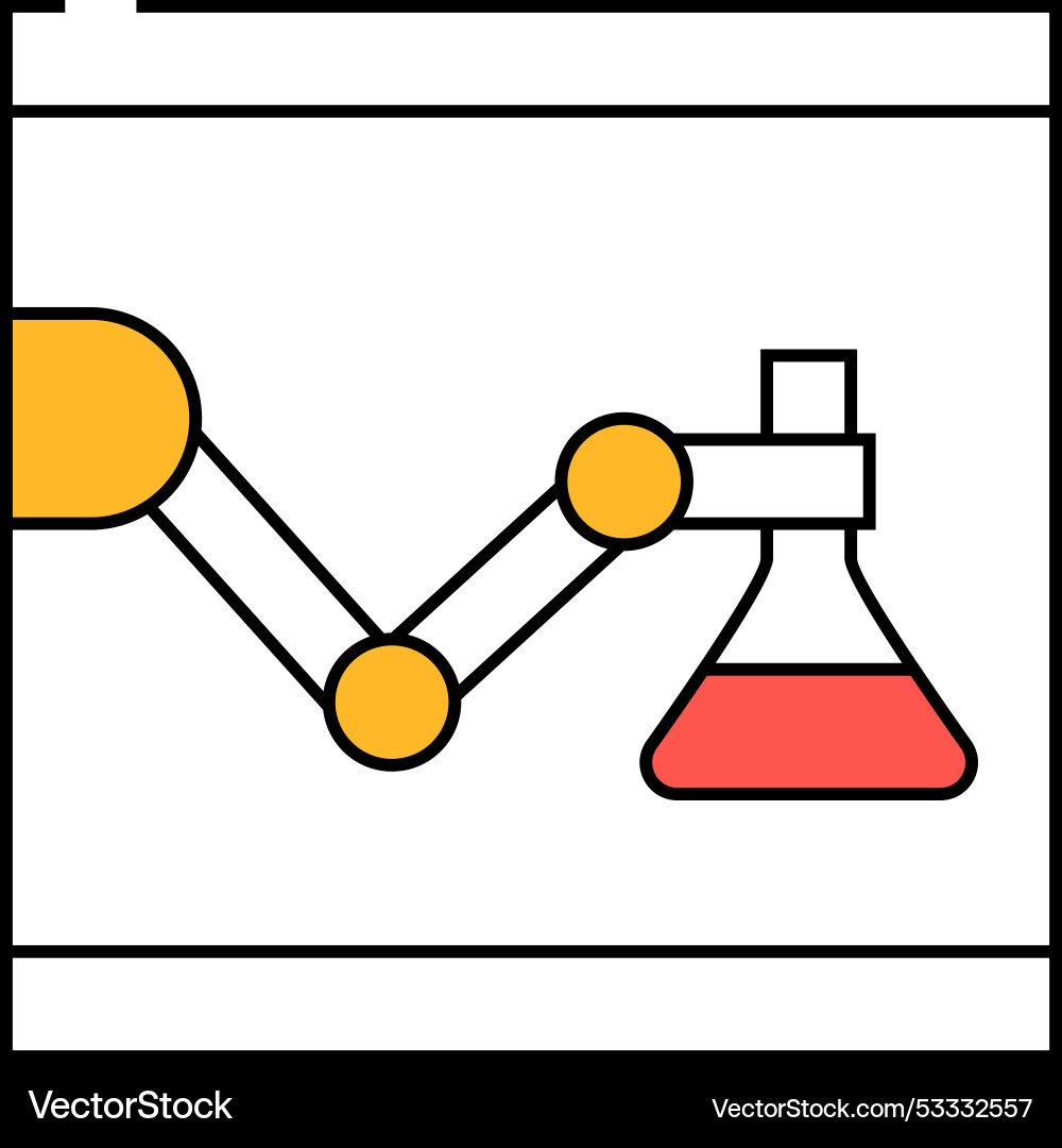 Laboratory robot icon color Vector Image
