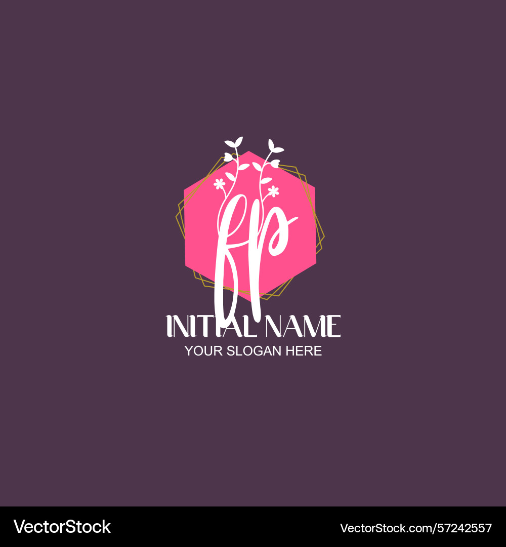 Modern botanical fp initial logo collection Vector Image