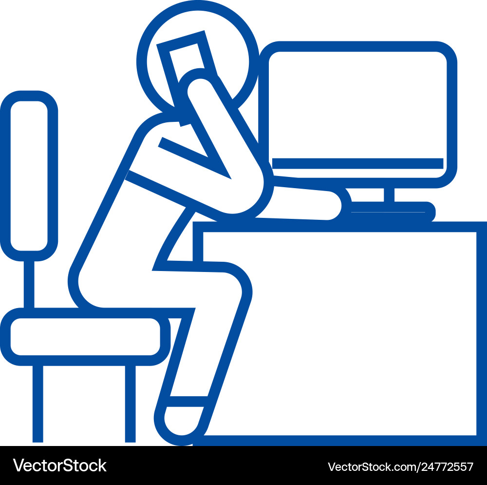 Office employee calling in line icon Office employee calling in line icon vector image