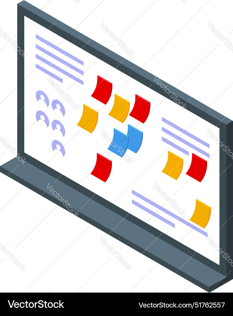 Scrum board showing daily sprint tasks and team Scrum board showing daily sprint tasks and team vector image