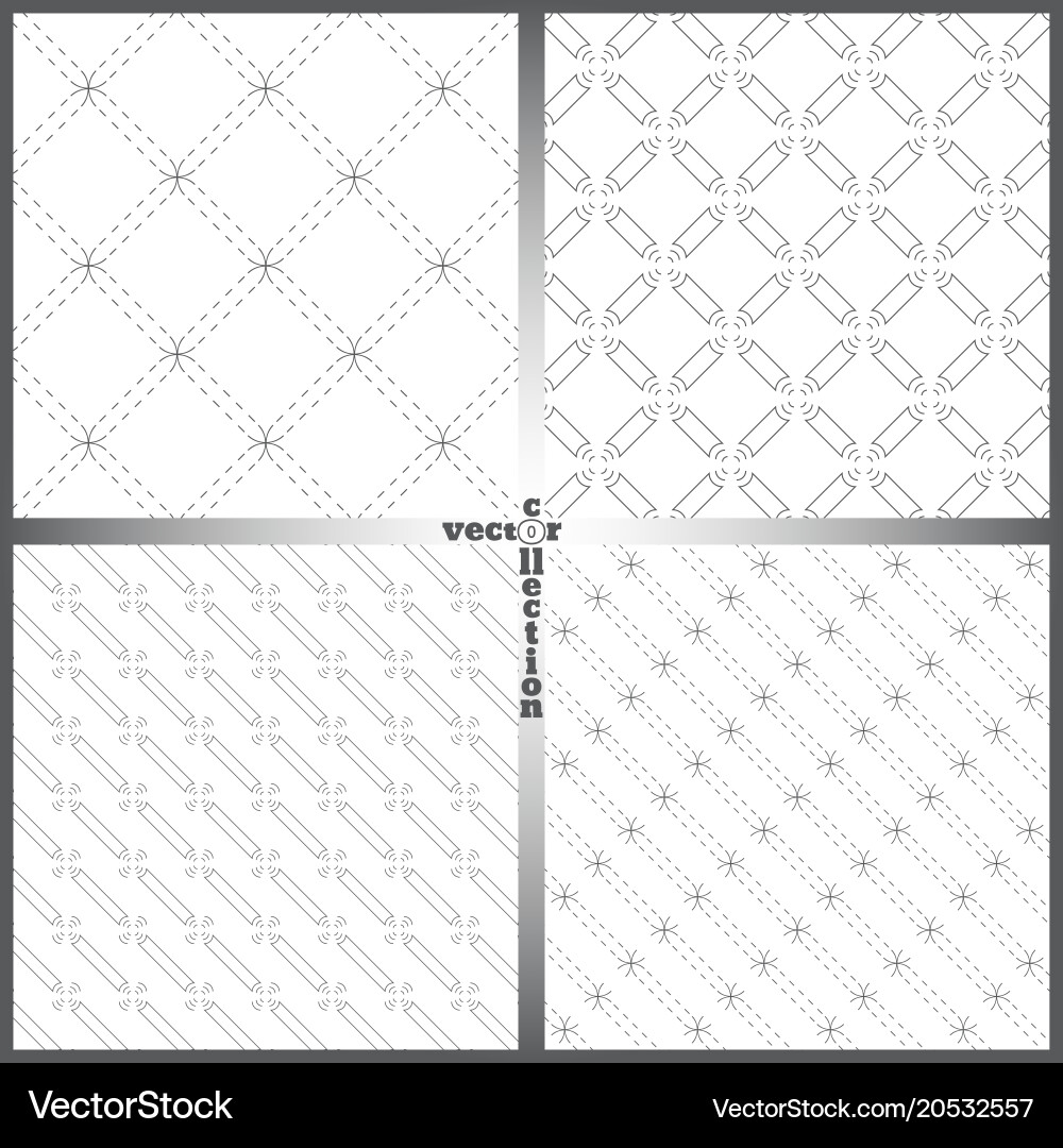 Seamless pattern set fn vector image