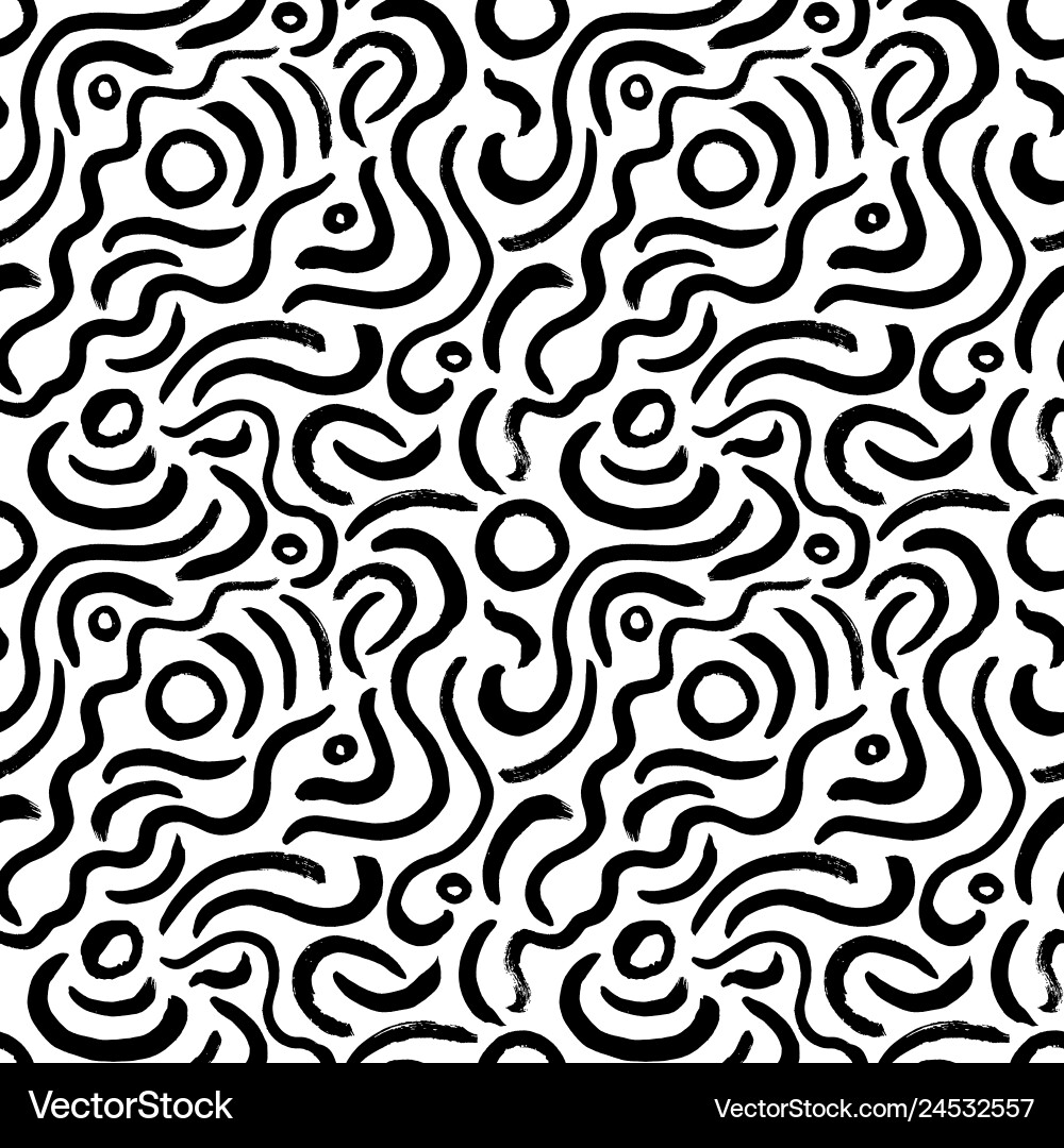 Seamless pattern with waves and curly lines Seamless pattern with waves and curly lines vector image