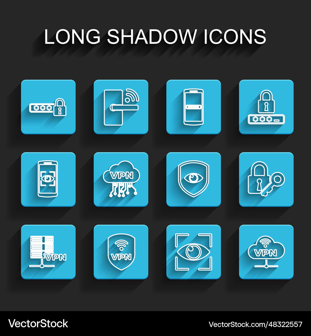 Set line server vpn shield with wireless password vector image