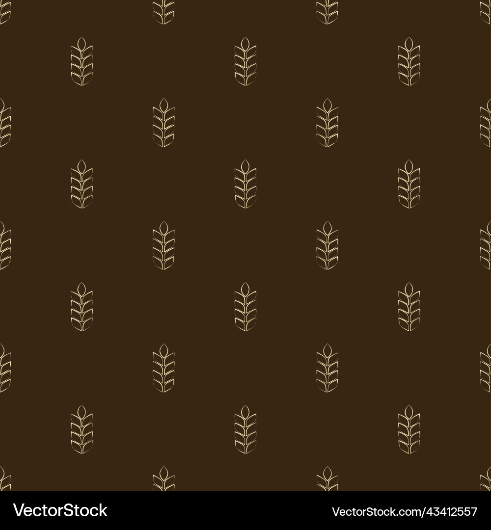Simple seamless pattern with wheat ears template Simple seamless pattern with wheat ears template vector image