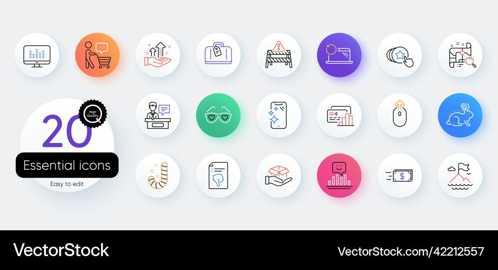 Simple set of swipe up card and search map line Vector Image