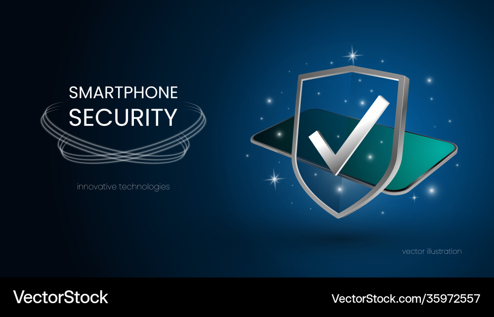 Smartphone data protection concept shield – Royalty-Free Vector ...