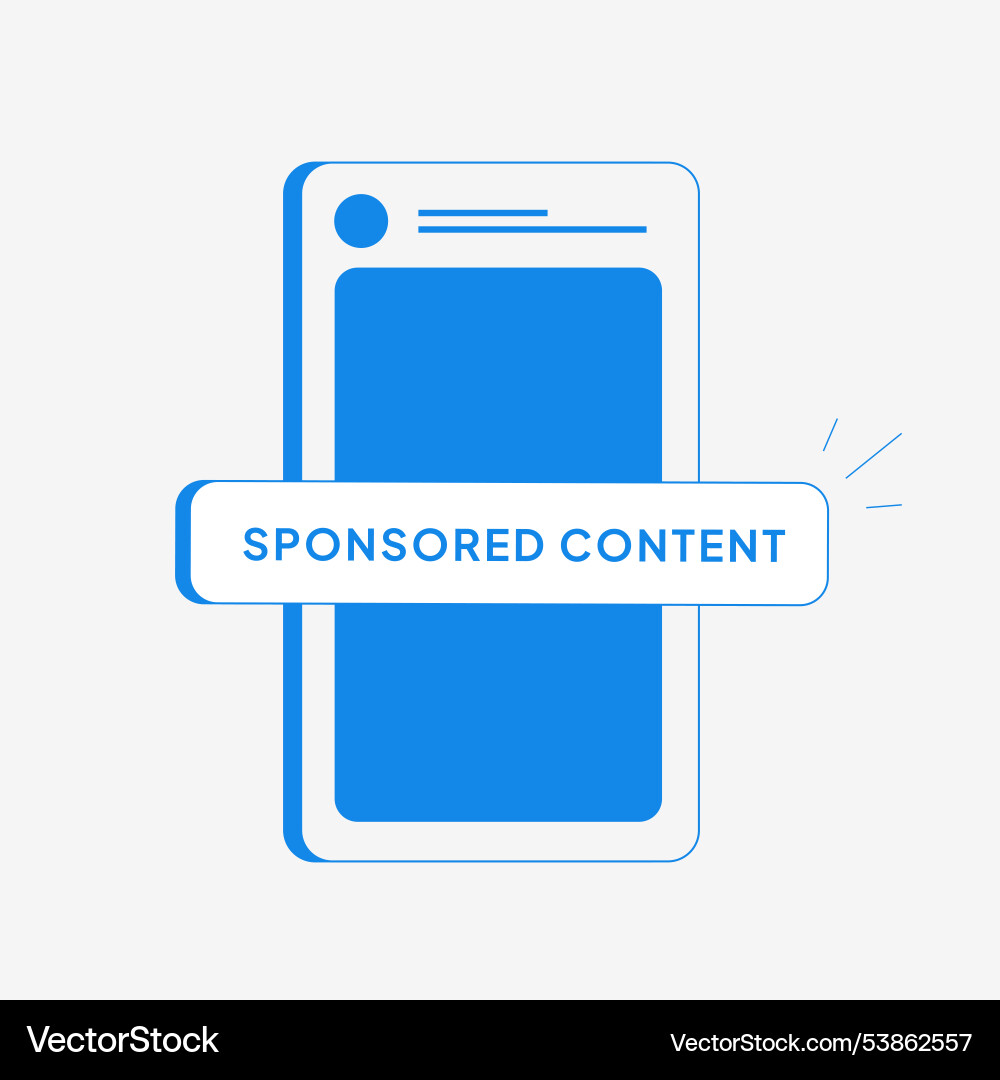 Sponsored content icons highlight transparency Vector Image