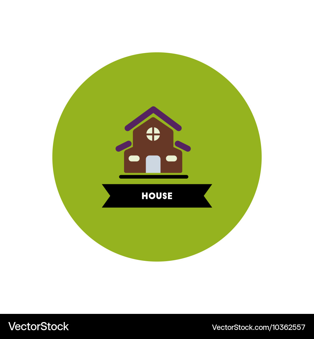 Stylish icon in color circle building house vector image