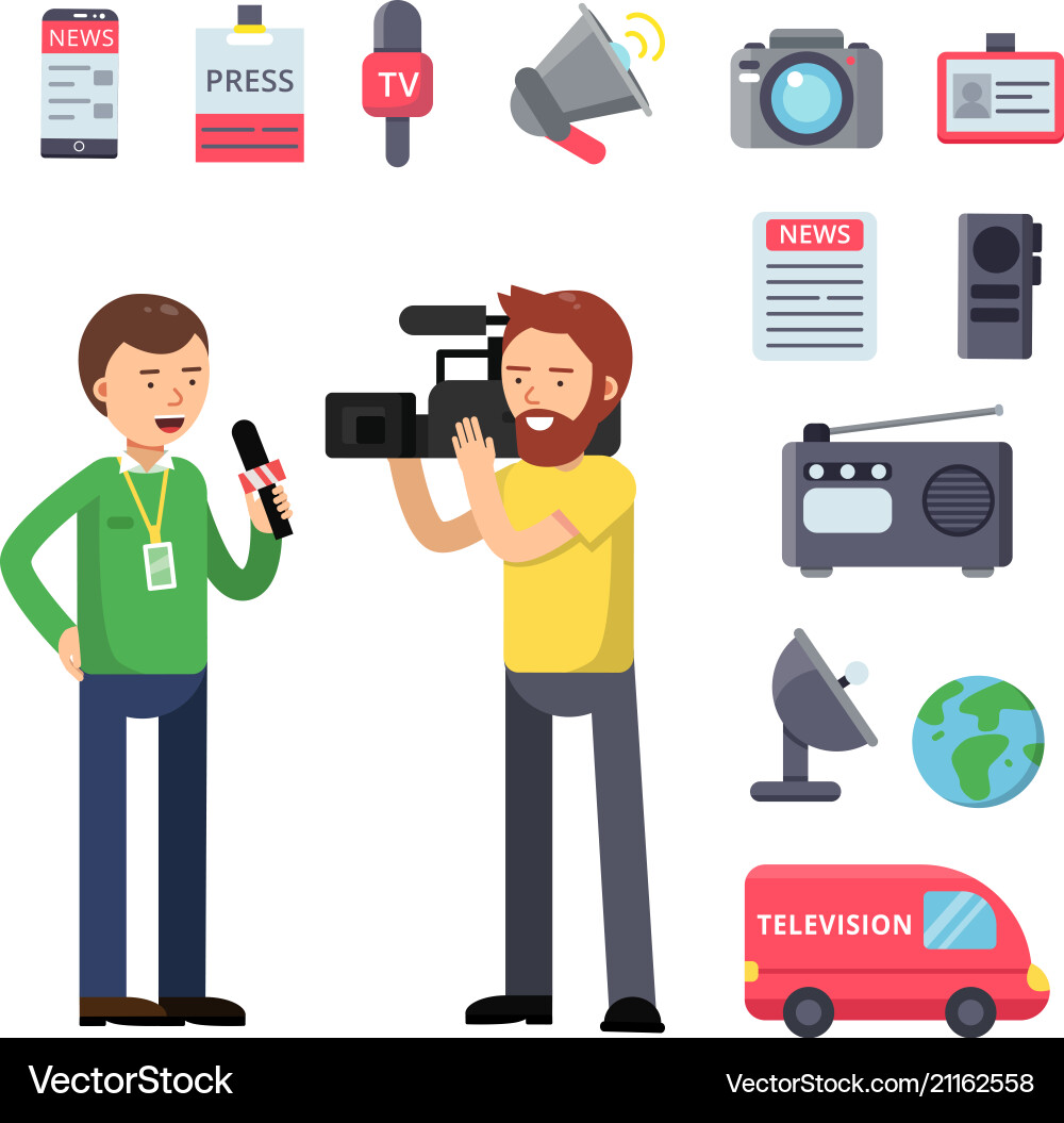 Broadcast & Interview Symbols vector image
