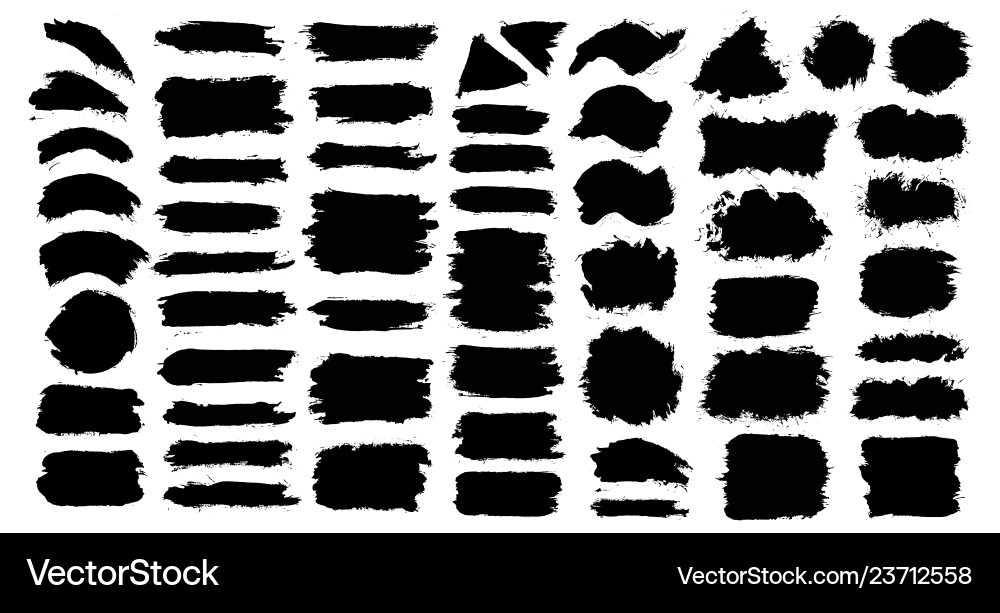 Brush strokes set painted isolated objects Brush strokes set painted isolated objects vector image