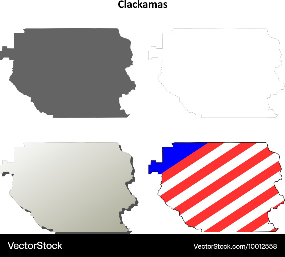 Clackamas map icon set vector image