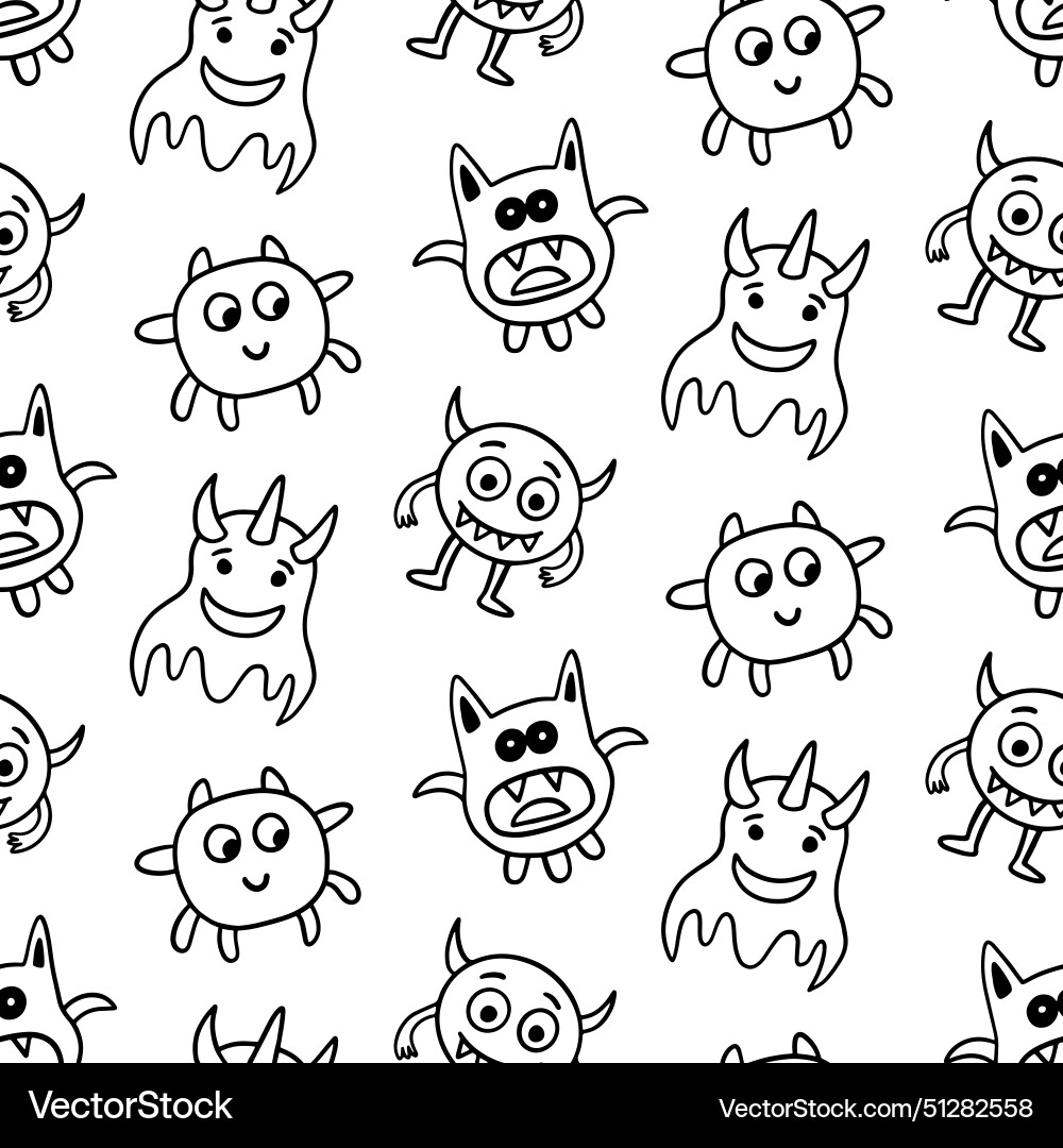 Cute halloween seamless pattern Royalty Free Vector Image
