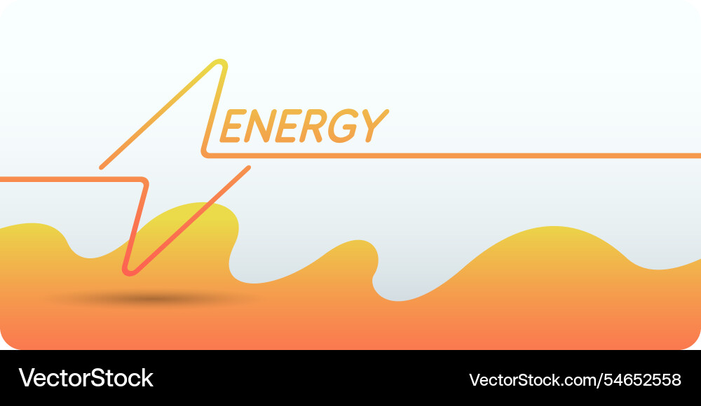 Linear image of lightning on a flat yellow Vector Image