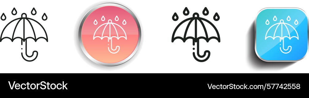 Rain icon thin linear regular and button style vector image