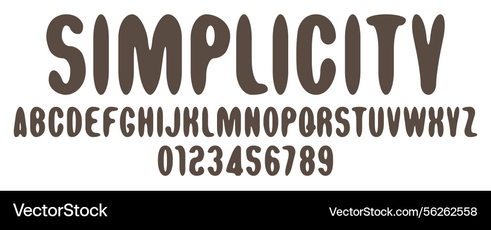 Round symmetrical simple font Round symmetrical simple font vector image