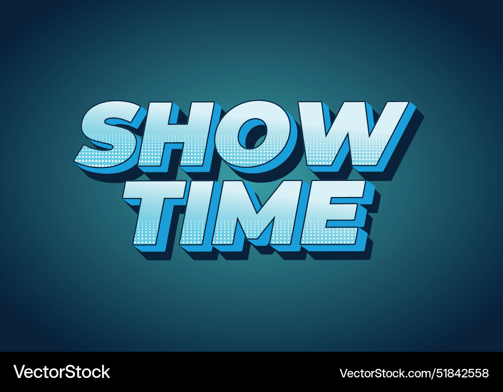 Show time text effect in 3d style with good colors Show time text effect in 3d style with good colors vector image