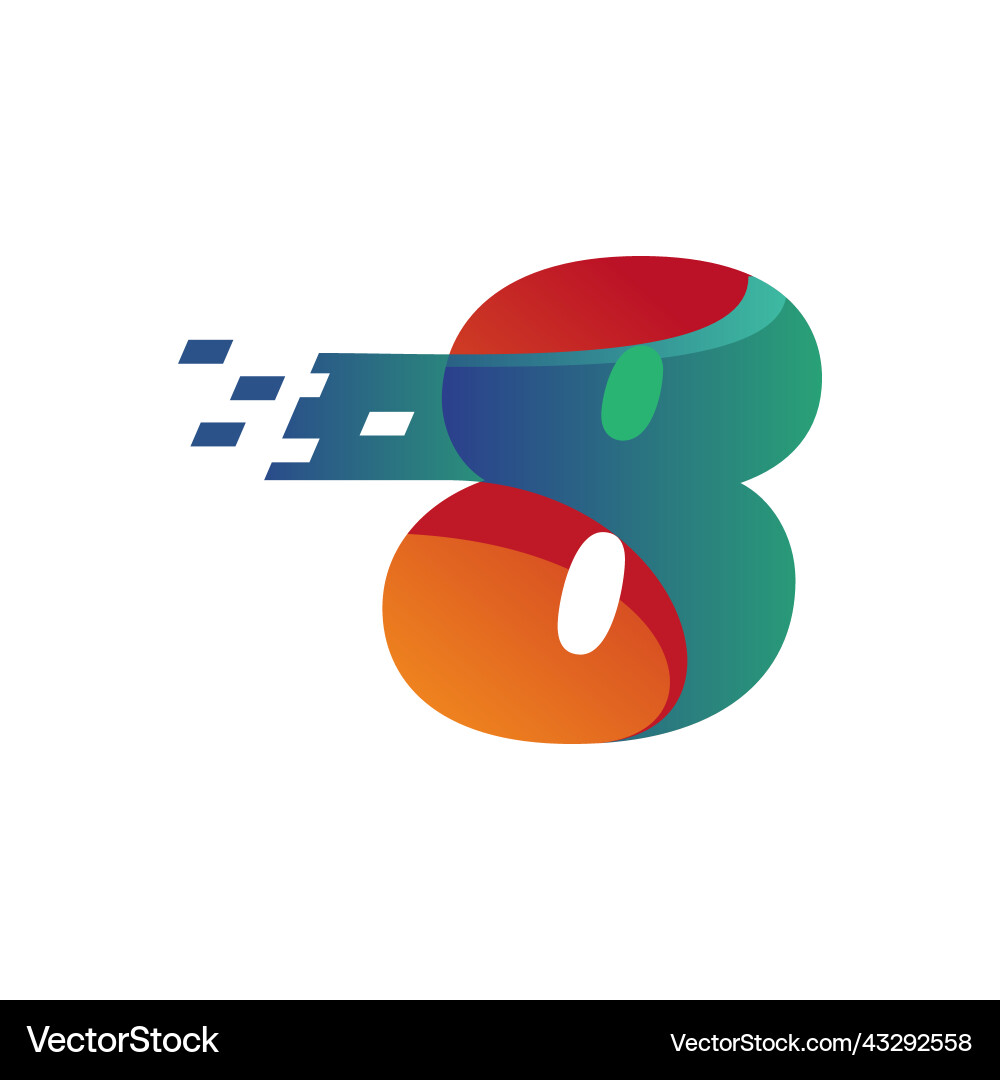 Technology numeric 8 Technology numeric 8 Vector Image