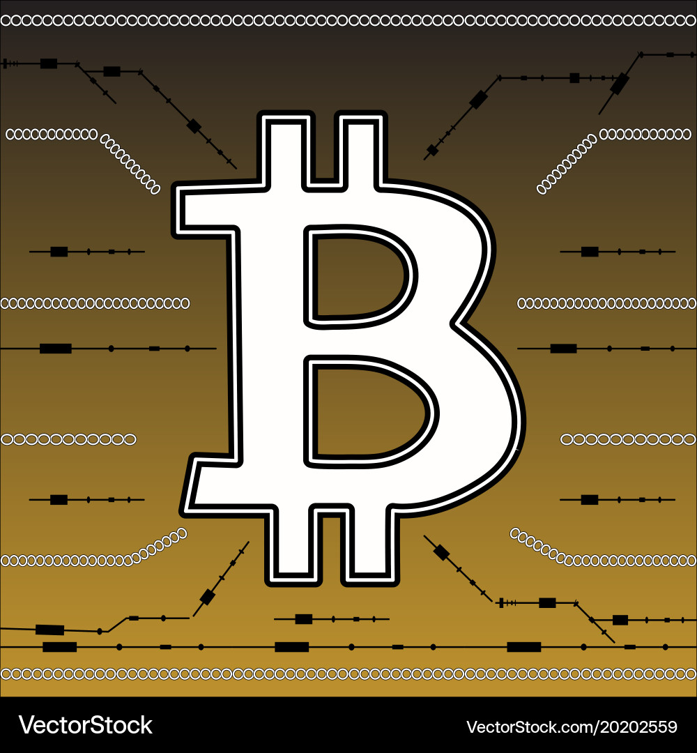 Bitkoin symbol on abstract background – Royalty-Free Vector | VectorStock