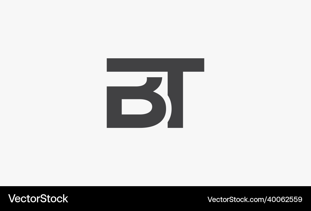 Bt letter logo connected concept isolated Bt letter logo connected concept isolated vector image