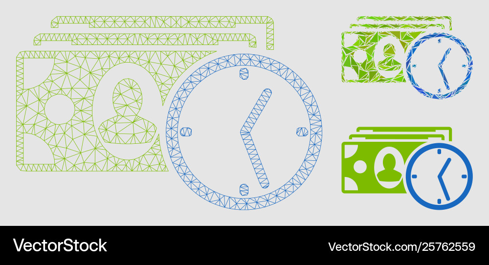 Credit mesh 2d model und Dreieck Mosaik Vektorbild