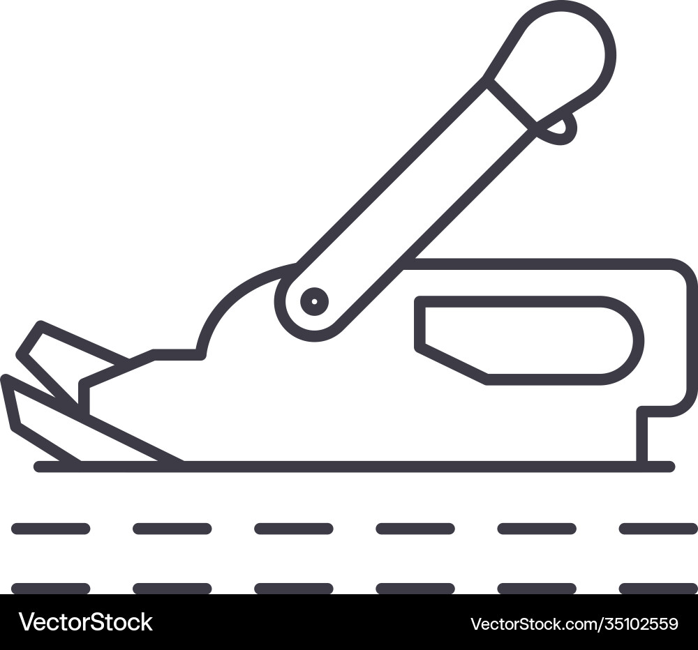 Handheld scissors icon linear isolated vector image