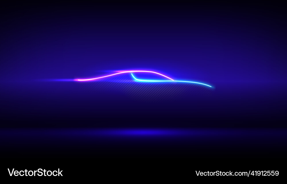 Neon glühende Auto Silhouette Schild Wand Neon glühende Auto Silhouette Schild Wand vektorbild