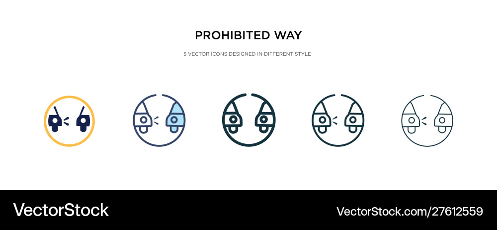 Prohibited way icon in different style two Prohibited way icon in different style two vector image