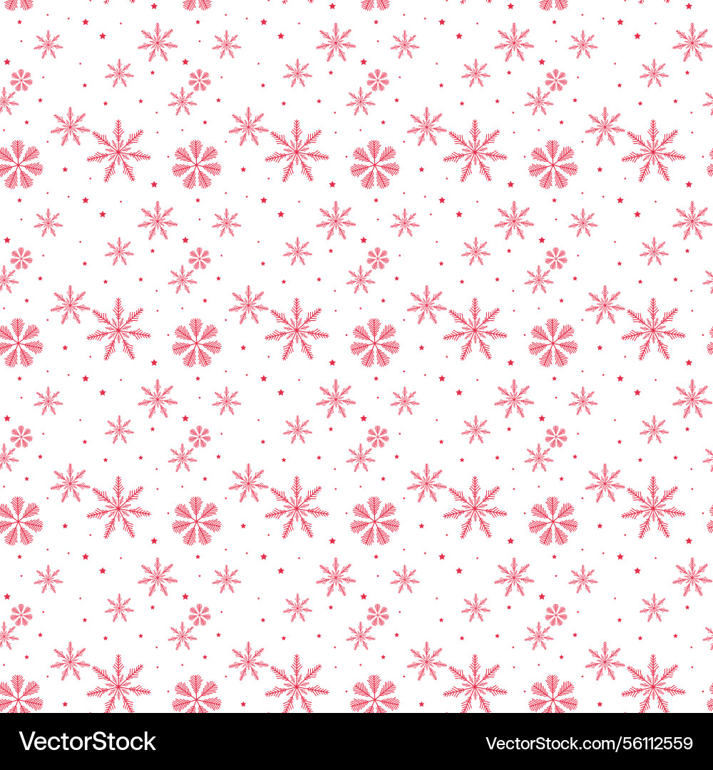 Red snowflake seamless pattern on transparent Red snowflake seamless pattern on transparent vector image