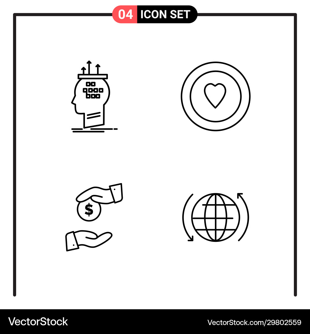 Set 4 line style icons for web and mobile Vector Image