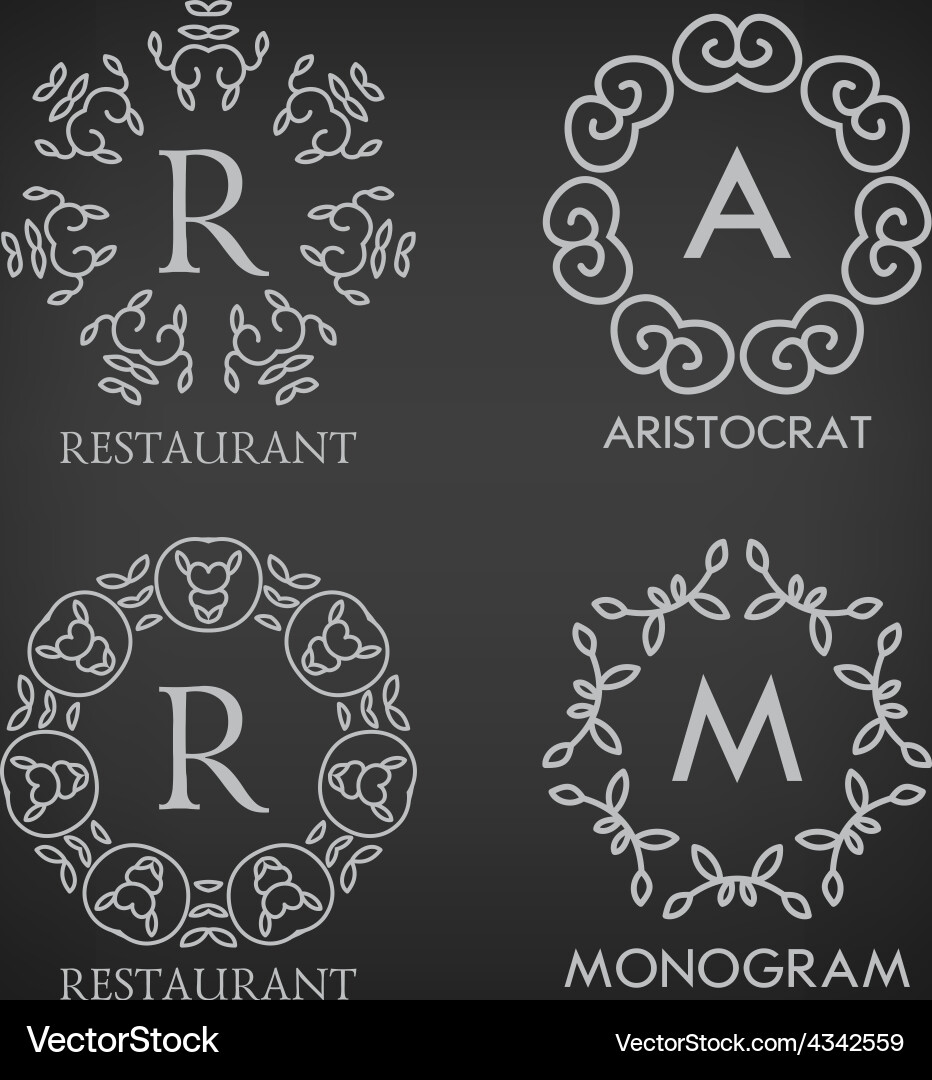 Set of luxury simple and elegant monogram designs Vector Image