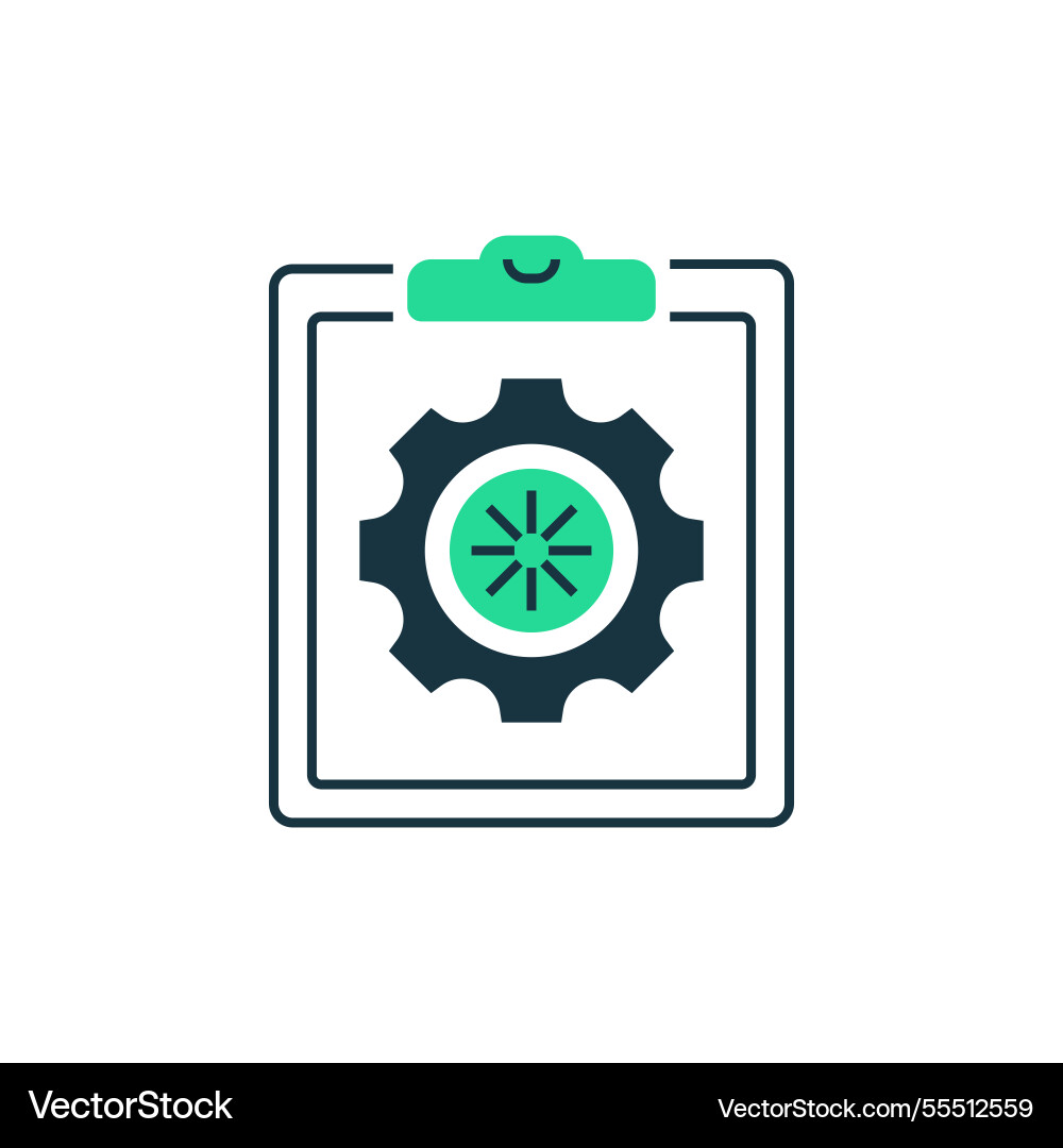 Task progress two tone color icon linear style Vector Image