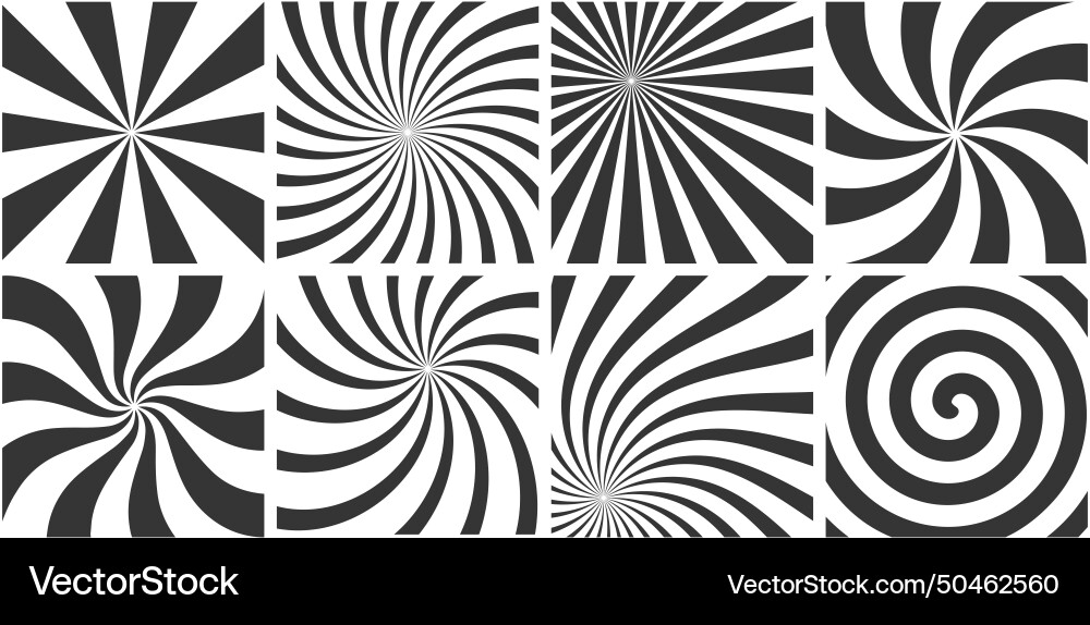 Abstract swirl background set striped retro vector image